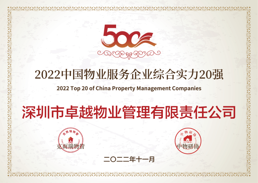 尊龙凯时 - 尊龙凯时商企效劳荣获“中国物业效劳企业综合实力20强”等五项大奖